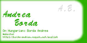 andrea borda business card